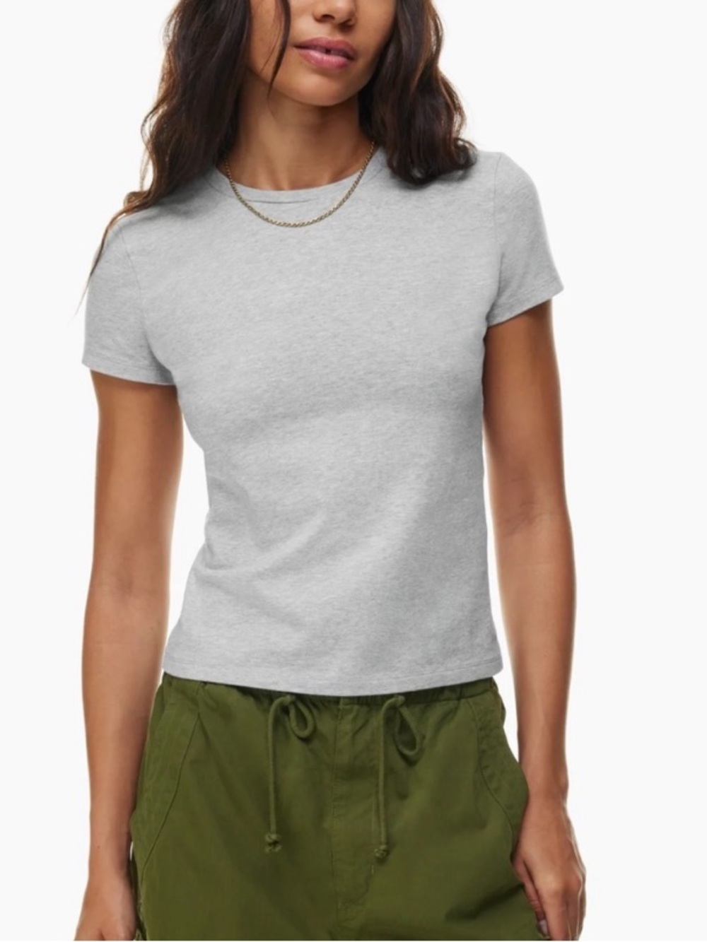 Aritzia TNA Hold-It Ortiz Short Sleeve Tee - Light Gray